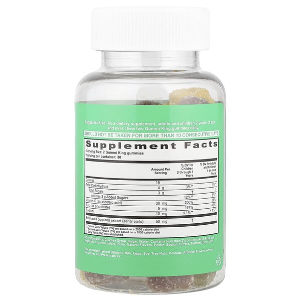 Alternative view of GummiKing, Echinacea Plus Vitamin C+ Zinc for Kids, Strawberry, Orange, Lemon, Grape, Cherry and Grapefruit, 60 Gummies