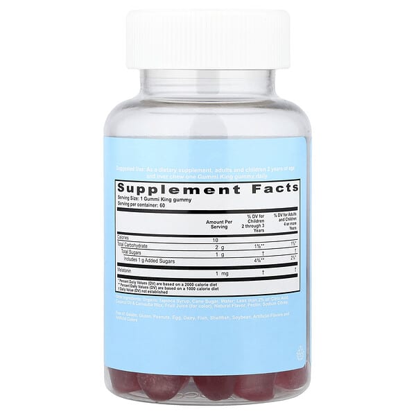 Alternative view of GummiKing, Melatonin for Kids, Strawberry, 1 mg, 60 Gummies