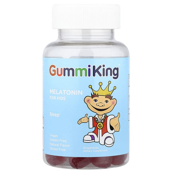 GummiKing, Melatonin for Kids, Strawberry, 1 mg, 60 Gummies