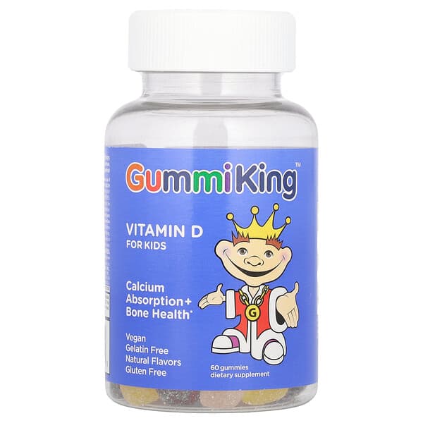 GummiKing, Vitamin D for Kids, 60 Gummies (7.5 mcg per Gummy)