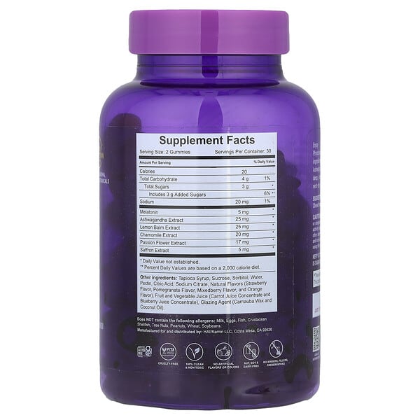 Alternative view of HAIRtamin, SLEEPtamin® Gummies, Berry Sweet Dreams, 60 Vegan Gummies