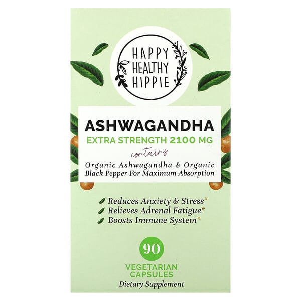 Happy Healthy Hippie, Ashwagandha, 2,100 mg, 90 Vegetarian Capsules 3 Happy Healthy Hippie, Ashwagandha, 2,100 mg, 90 Vegetarian Capsules
