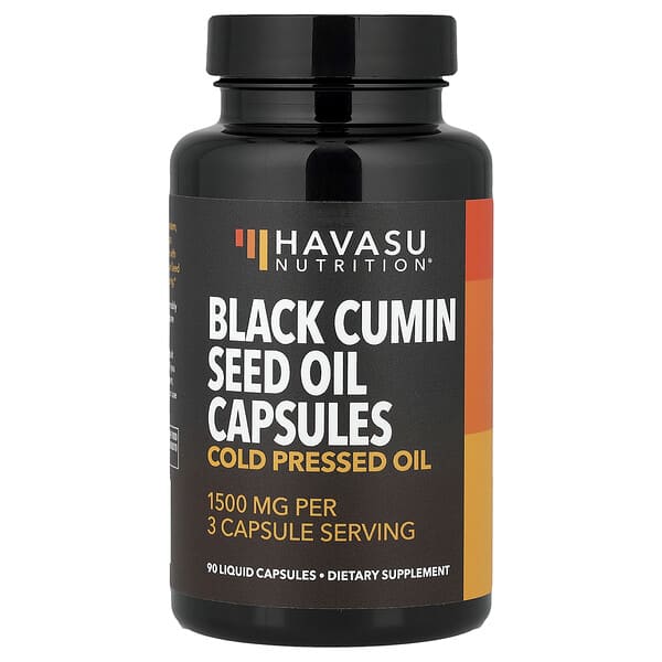 Havasu Nutrition, Black Cumin Seed Oil, Cold Pressed Oil, 90 Liquid Capsules (500 mg per Capsule)