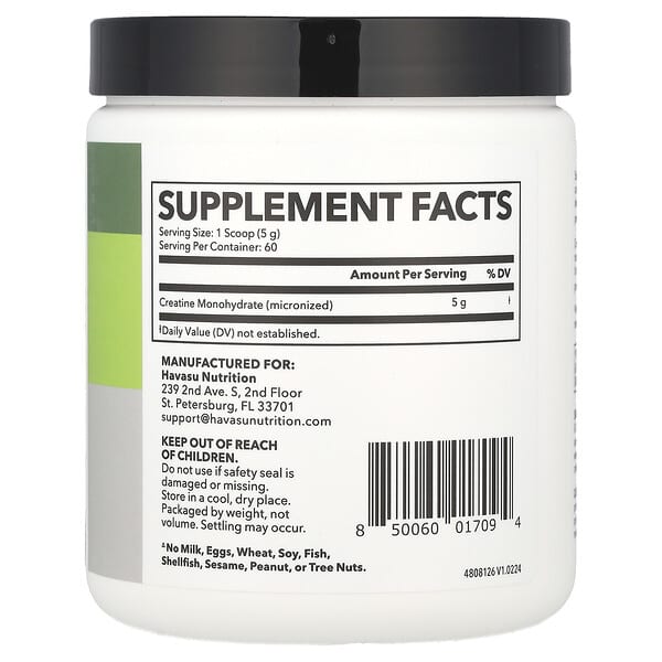 Alternative view of Havasu Nutrition, Creatine Monohydrate Powder, Unflavored, 10.06 oz (300 g)