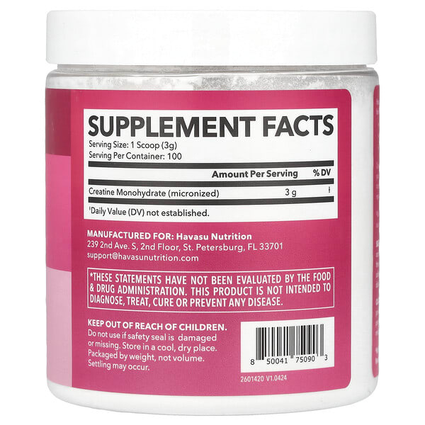 Alternative view of Havasu Nutrition, Creatine Powder For Women, Unflavored, 10.6 oz (300 g)