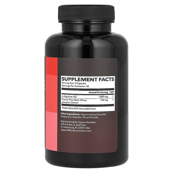 Alternative view of Havasu Nutrition, L-Arginine Circulation Formula + Pine Bark, 90 Capsules