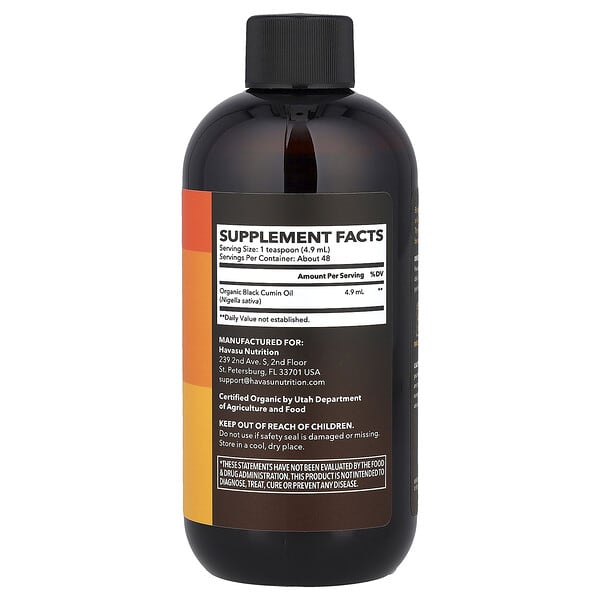 Alternative view of Havasu Nutrition, Organic Black Seed Oil, Unflavored, 8 fl oz (236 ml)