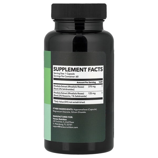 Alternative view of Havasu Nutrition, Rhodiola Rosea, 60 Capsules