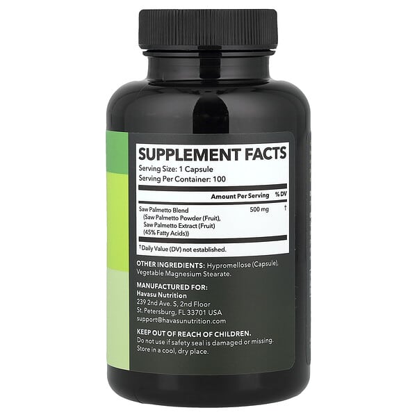 Alternative view of Havasu Nutrition, Saw Palmetto, 100 Capsules (500 mg per Capsule)