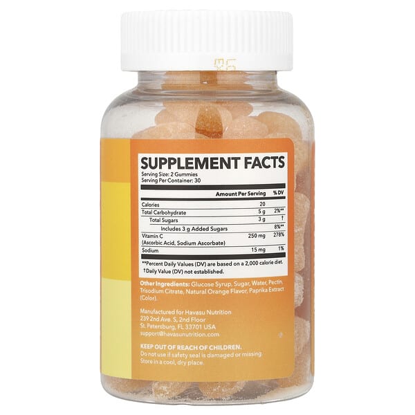 Alternative view of Havasu Nutrition, Vitamin C Gummies, Daily Immune+, Orange, 60 Gummies