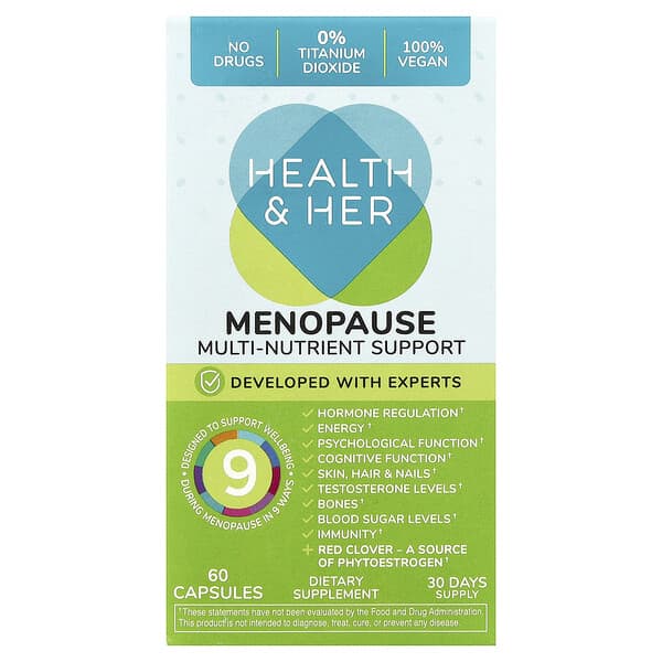 Health and Her, Menopause, Multi-Nutrient Suppport, 60 Capsules