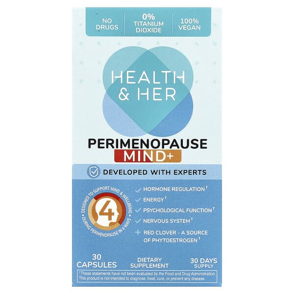 Health and Her, Perimenopause Mind+, 30 Capsules