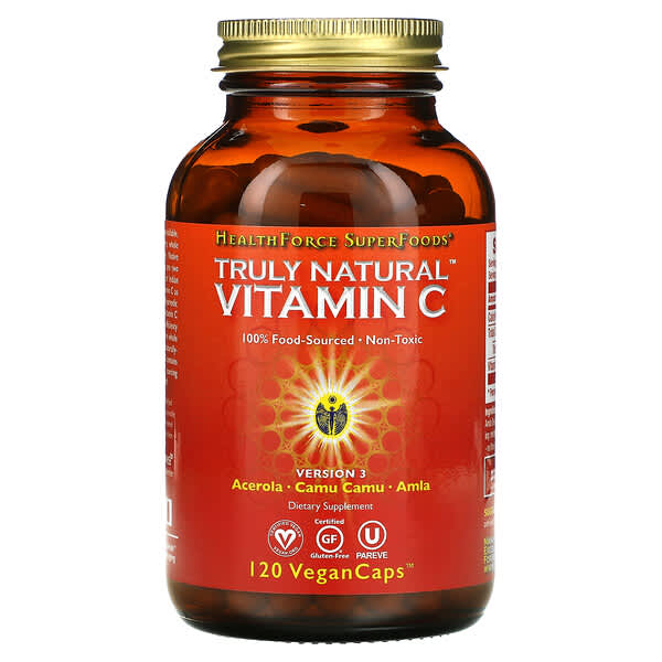 HealthForce Superfoods, Truly Natural™ Vitamin C, 120 Vegan Caps