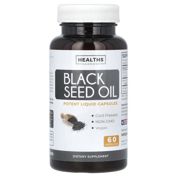 Healths Harmony, Black Seed Oil, 60 Capsules (500 mg per Capsule)