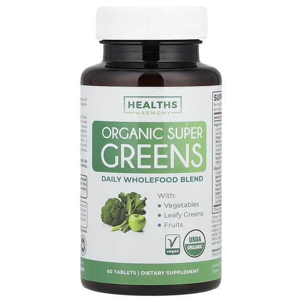 Healths Harmony, Organic Super Greens, 60 Tablets