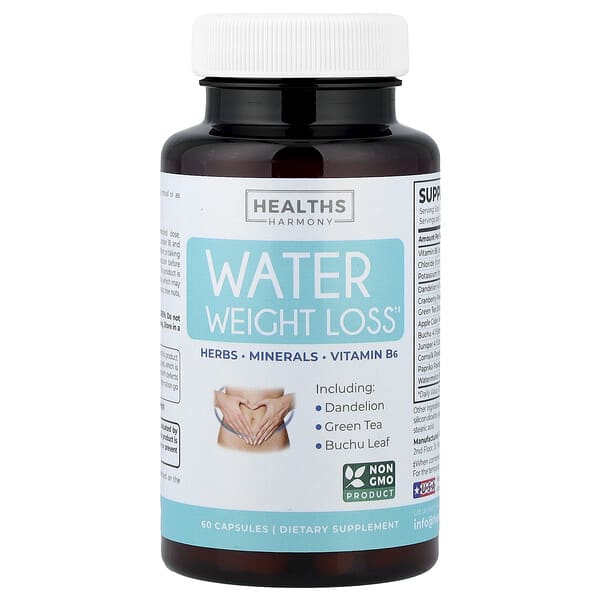 Healths Harmony, Water Weight Loss, 60 Capsules