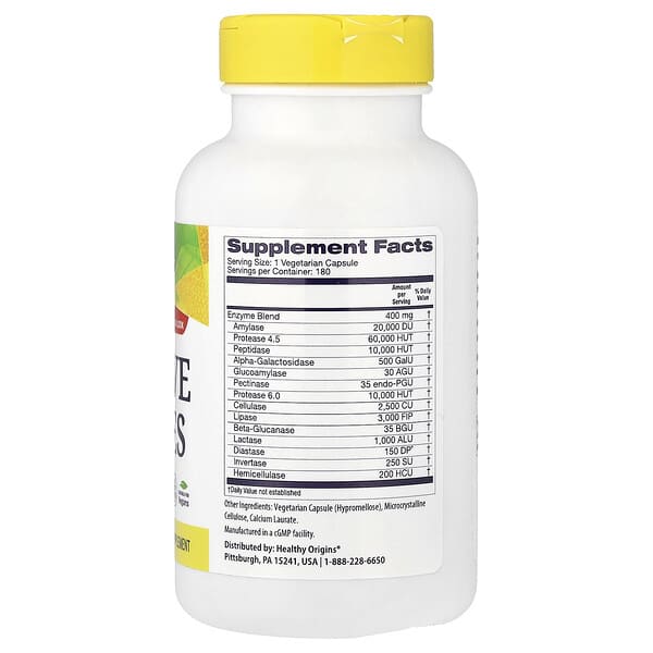 Alternative view of Healthy Origins, Natural Digestive Enzymes, 180 Veggie Caps
