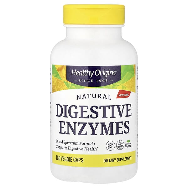 Healthy Origins, Natural Digestive Enzymes, 180 Veggie Caps