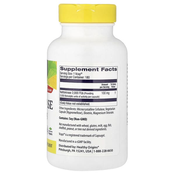 Alternative view of Healthy Origins, Natural Nattokinase, 100 mg (2,000 FUs), 180 Vcaps®