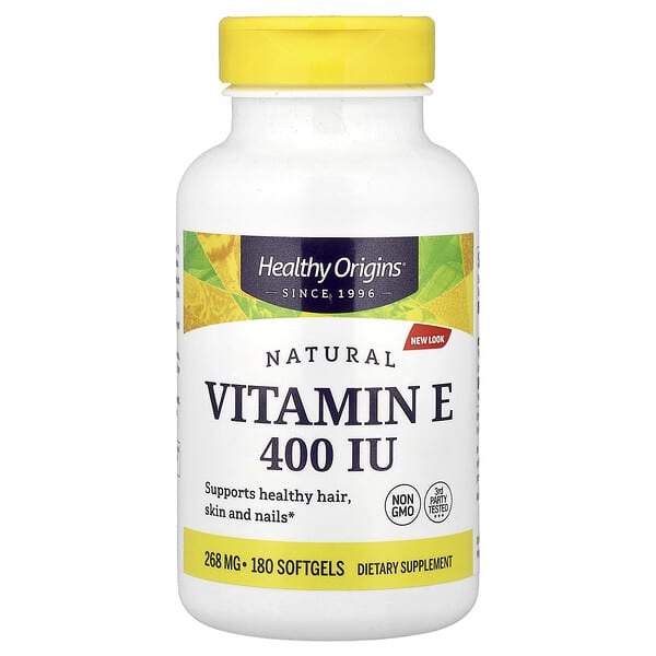 Healthy Origins, Natural Vitamin E, 268 mg (400 IU), 180 Softgels
