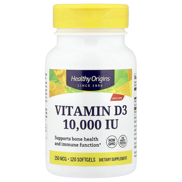 Healthy Origins, Vitamin D3, 250 mcg (10,000 IU), 120 Softgels