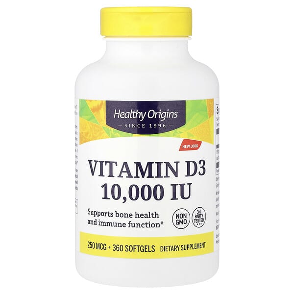 Healthy Origins, Vitamin D3, 250 mcg (10,000 IU), 360 Softgels