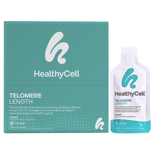 HealthyCell, Telomere Length, Grape, 30 Gel Packs, 0.84 fl oz (25 ml) Each 2 HealthyCell, Telomere Length, Grape, 30 Gel Packs, 0.84 fl oz (25 ml) Each