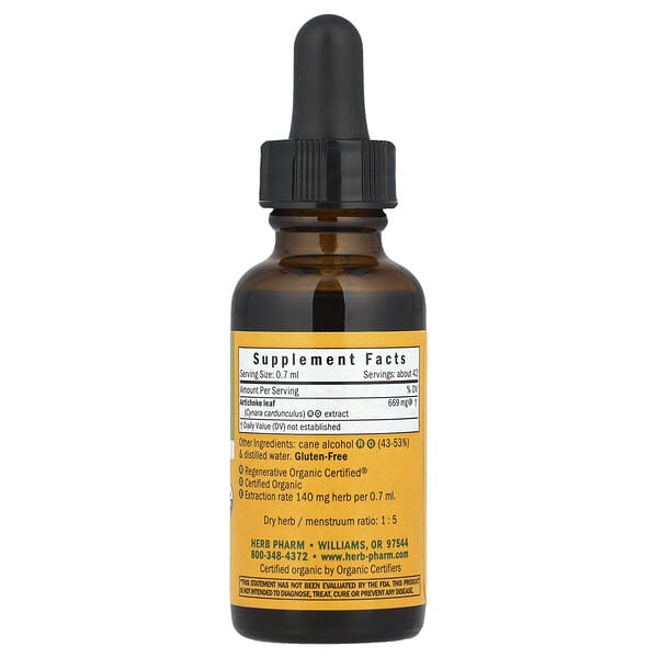 Alternative view of Herb Pharm, Artichoke, 1 fl oz (30 ml)