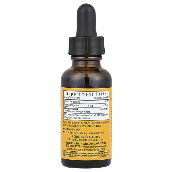 Herb Pharm, Ashwagandha, Alcohol-free, 1 fl oz (30 ml) 2 Herb Pharm, Ashwagandha, Alcohol-free, 1 fl oz (30 ml) - Ảnh 2