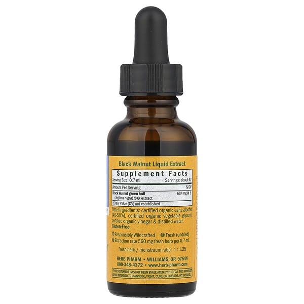 Alternative view of Herb Pharm, Black Walnut, 1 fl oz (30 ml)