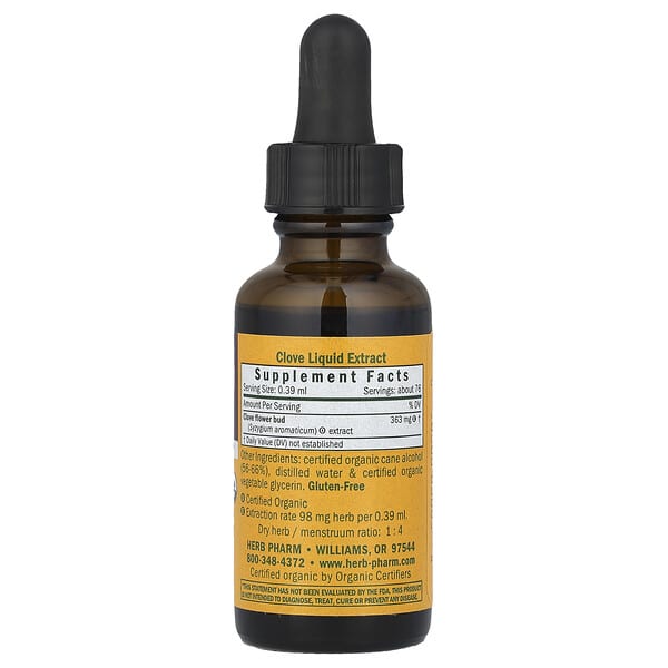 Alternative view of Herb Pharm, Clove, 1 fl oz (30 ml)