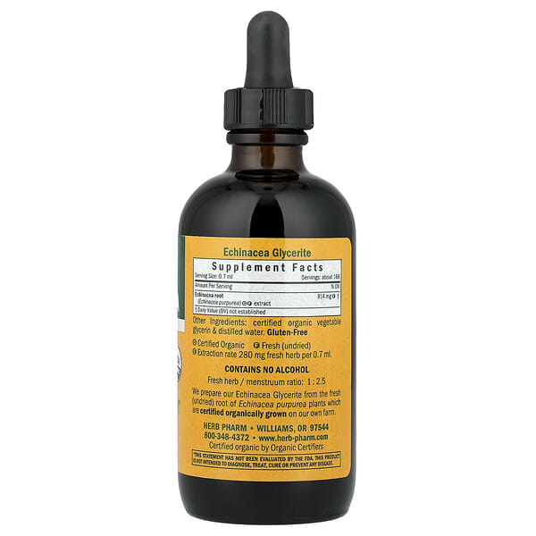 Alternative view of Herb Pharm, Echinacea, Alcohol-Free, 4 fl oz (120 ml)