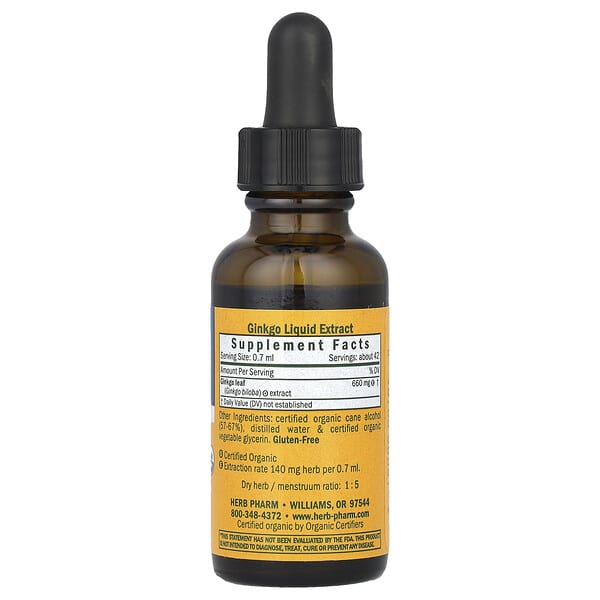 Alternative view of Herb Pharm, Ginkgo Biloba, 1 fl oz (30 ml)