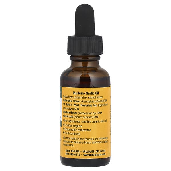 Alternative view of Herb Pharm, Kids, Mullein Garlic Oil, 1 fl oz (30 ml)