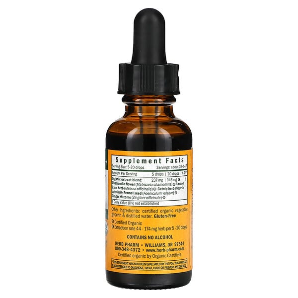 Alternative view of Herb Pharm, Kids Tummy TLC, Alcohol Free, 1 fl oz (30 ml)