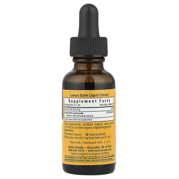 Alternative view of Herb Pharm, Lemon Balm, 1 fl oz (30 ml)