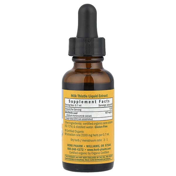 Alternative view of Herb Pharm, Milk Thistle, 1 fl oz (30 ml)