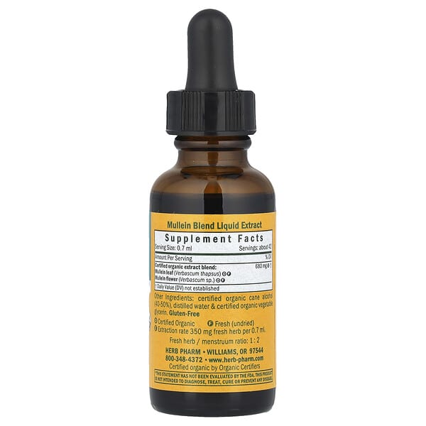 Alternative view of Herb Pharm, Mullein Blend, 1 fl oz (30 ml)