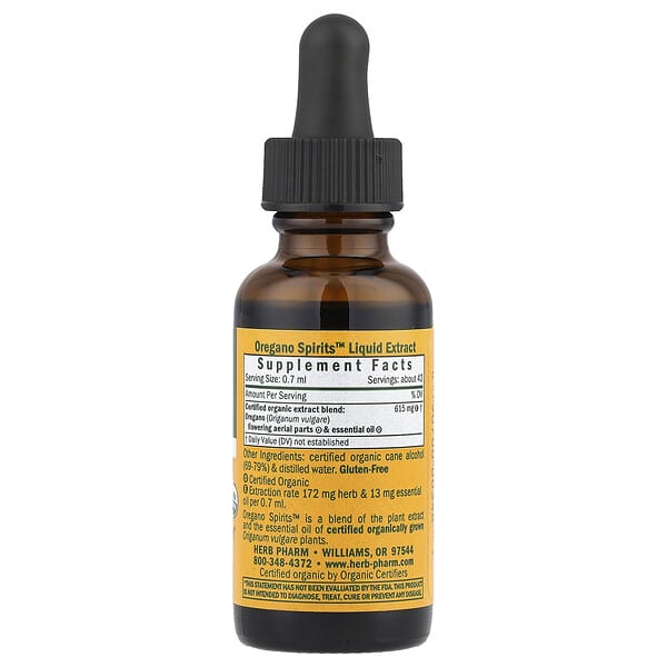 Alternative view of Herb Pharm, Oregano Spirits™, 1 fl oz (30 ml)