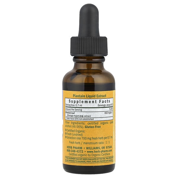 Alternative view of Herb Pharm, Plantain, 1 fl oz (30 ml)