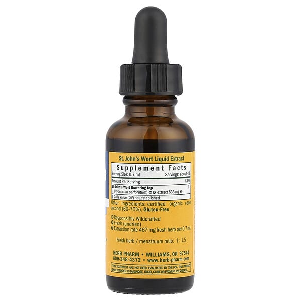 Alternative view of Herb Pharm, St. John's Wort, 1 fl oz (30 ml)