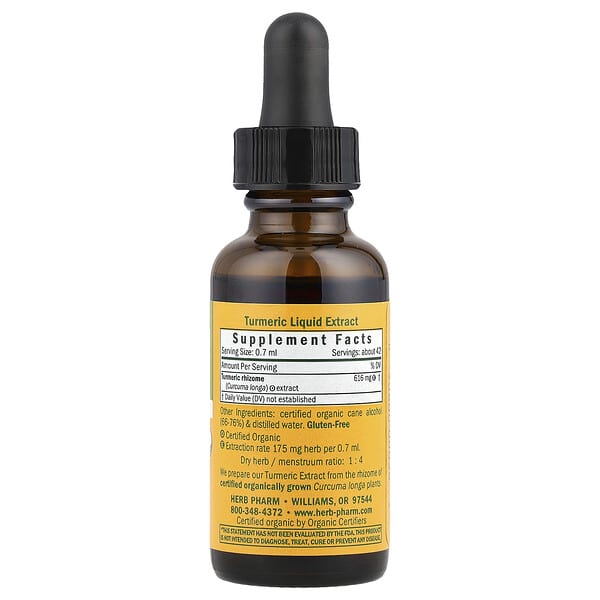 Alternative view of Herb Pharm, Turmeric, 1 fl oz (30 ml)