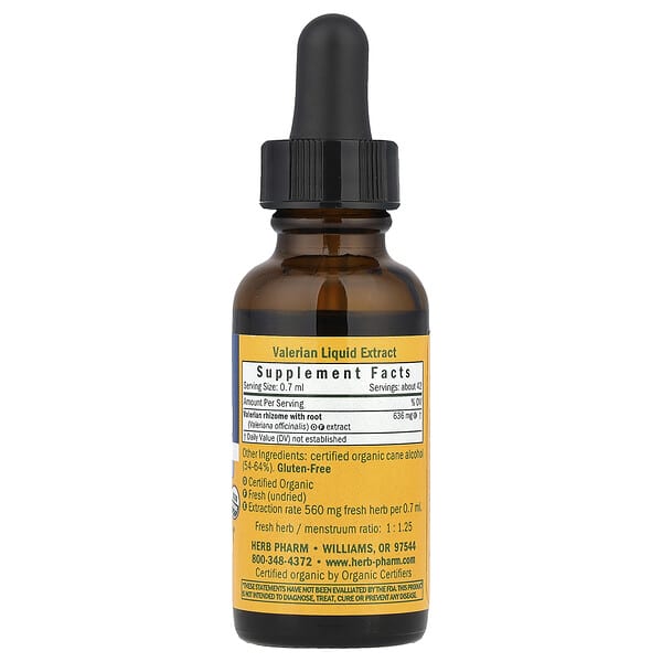 Alternative view of Herb Pharm, Valerian, 1 fl oz (30 ml)
