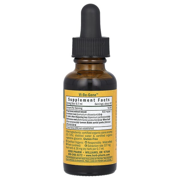 Herb Pharm, Vi-Be-Gone, 1 fl oz (30 ml) 2 Herb Pharm, Vi-Be-Gone, 1 fl oz (30 ml) - Ảnh 2