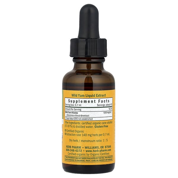 Alternative view of Herb Pharm, Wild Yam, 1 fl oz (30 ml)