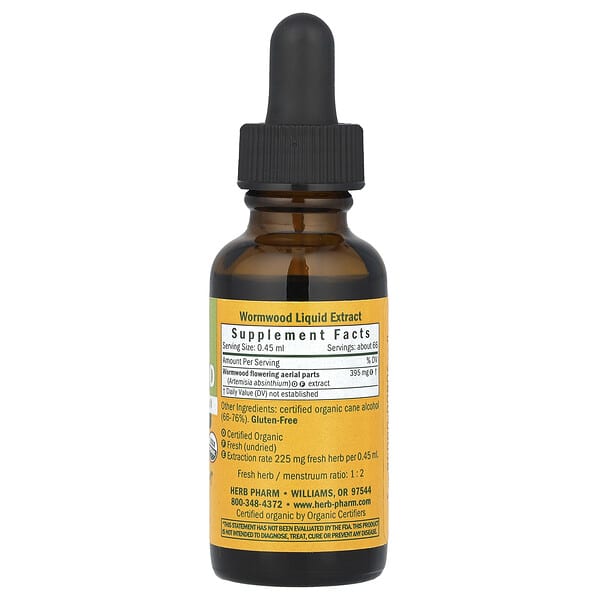Alternative view of Herb Pharm, Wormwood Liquid Extract, 1 fl oz (30 ml) (395 mg per Serving)