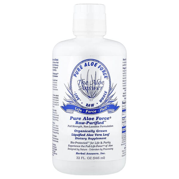 Herbal Answers, Pure Aloe Force®, Raw-Purified™, 32 fl oz (946 ml)
