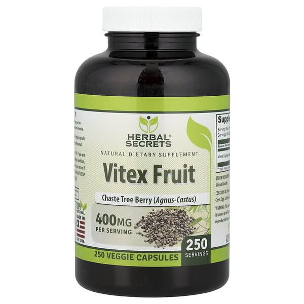 Herbal Secrets, Vitex Fruit, 400 mg, 250 Veggie Capsules
