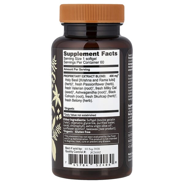 Alternative view of Herbs Etc., Stress ReLeaf®, 60 Softgels