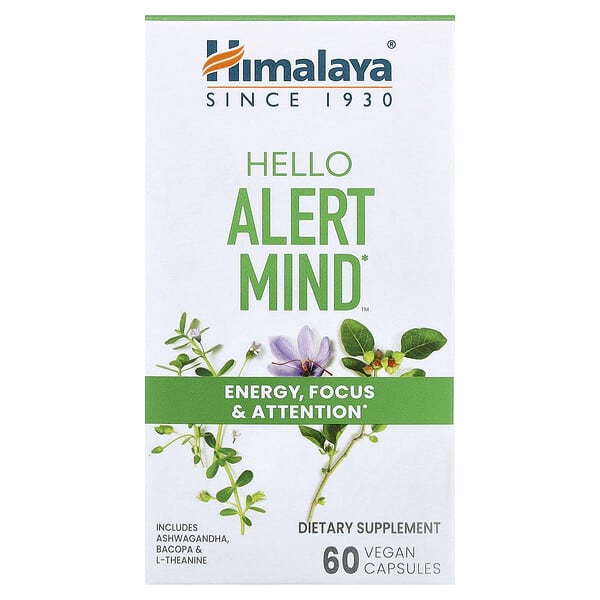 Himalaya, Hello Alert Mind™, 60 Vegan Capsules